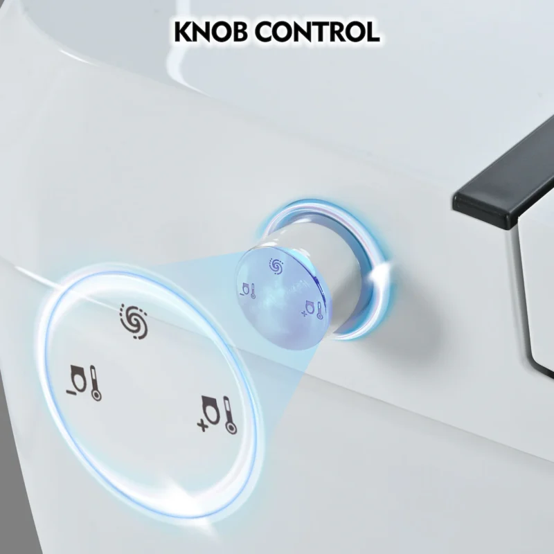 Heated Seat Smart Toilet without Bidet, Upmarket Compact Dual Flush Toilet 1/1.28 GPF, Tank less toilet with Adjustable Temp Heated Seat, Foot sensor Flush, White Night Light, Knob Control,Auto Flush - Image 8