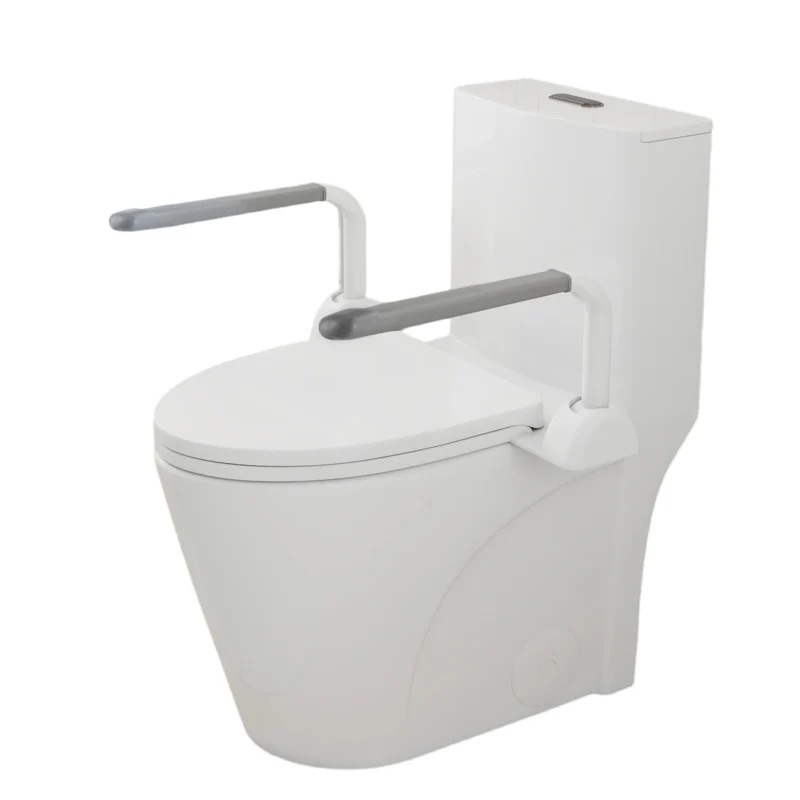UPGRADED DESIGN Armrest, With 1.28/0.8 GPF Tornado Flush One-Piece Toilet, Siphonic S-trap 12", Soft Close Seat,Dual Flush MAP 1000g,Comfort Chair Seat ADA Height 17",Glossy White GW-007 - Image 4