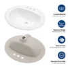 20.3 Inch Drop In Bathroom Sink White Porcelain 20.3x18 inch Ceramic Vitreous Above Counter Vanity Lavatory Sink with 3 Vessel Style Basin - Image 7