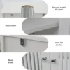 Washbasin cabinet without basin, louvered double-door floor-standing bathroom vanity and storage unit, white bathroom floor-standing storage cabinet. - Image 7