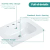 BB0924Y331, Integrated white ceramic basin with three predrilled faucet holes, drain assembly NOT included - Image 6