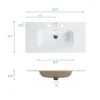 BB0930Y331, Integrated white ceramic basin with three predrilled faucet holes, faucet and drain assembly NOT included - Image 7