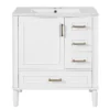 30" Bathroom Vanity with Ceramic Sink, Soft-Close Door with Built-in Shelf, Deep Drawer, Standard Drawer, Long Divider Drawer, Ample Storage Cabinet for Bathroom, Modern & Functional Design - Image 3