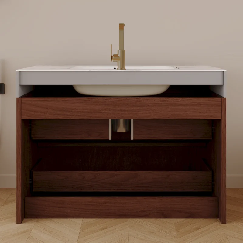 30" Modern Floating Bathroom Vanity with Seamless Sintered Stone Top & Ceramic Basin – 2 Soft-Close Drawers, Wall-Mounted - Image 16