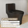 1.28/0.8 GPF Tornado Flush One-Piece Toilet Elongated, Siphonic S-trap 12",Soft Closing Seat, Button on Tank top ,Powerful Dual Flush MAP 1000g, Comfort Chair Seat ADA Height 17", Matte black MB-002 - Image 7