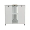 Washbasin cabinet without basin, louvered double-door floor-standing bathroom vanity and storage unit, white bathroom floor-standing storage cabinet. - Image 6