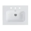 BB0924Y331, Integrated white ceramic basin with three predrilled faucet holes, drain assembly NOT included - Image 5