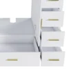 42" Bathroom Vanity Base Cabinet with 2 Soft-Close Double Doors & 9 Smooth Drawers with Slides(White) - Image 3