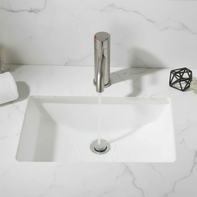 Single Handle Bathroom Faucet Lavatory Faucet Stainless Steel Single Hole-T10, Brushed Nickel - Image 10
