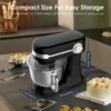 Plum Chef 5.5QT Electric Stand Mixer, 12-Speed Tilt-Head Food Mixer, Dough Mixer with Dishwasher Safe Stainless Steel Bowl, Dough Hook, Flat Beater, Whisk, Splash Guard, Black - Image 4
