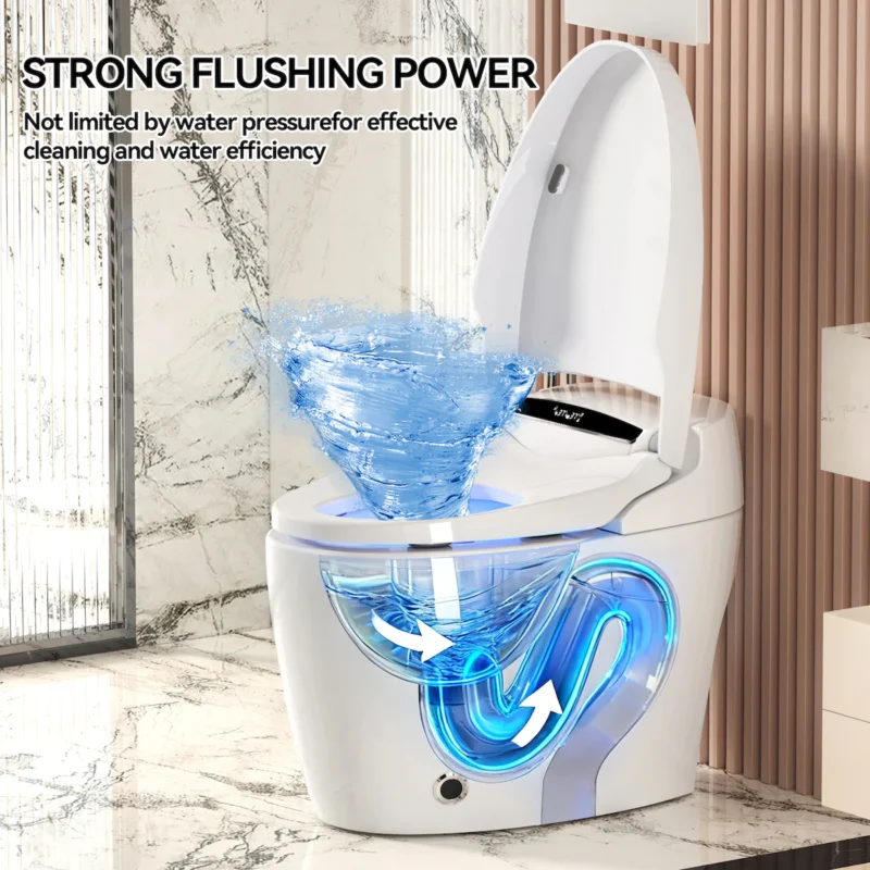 Smart Toilets with Heated Bidet Seat.Portable toilet with bidet built.Intelligent Toilet Auto Open/Close Seat. Bidet toilet with Dryer and Warm Water - Image 9