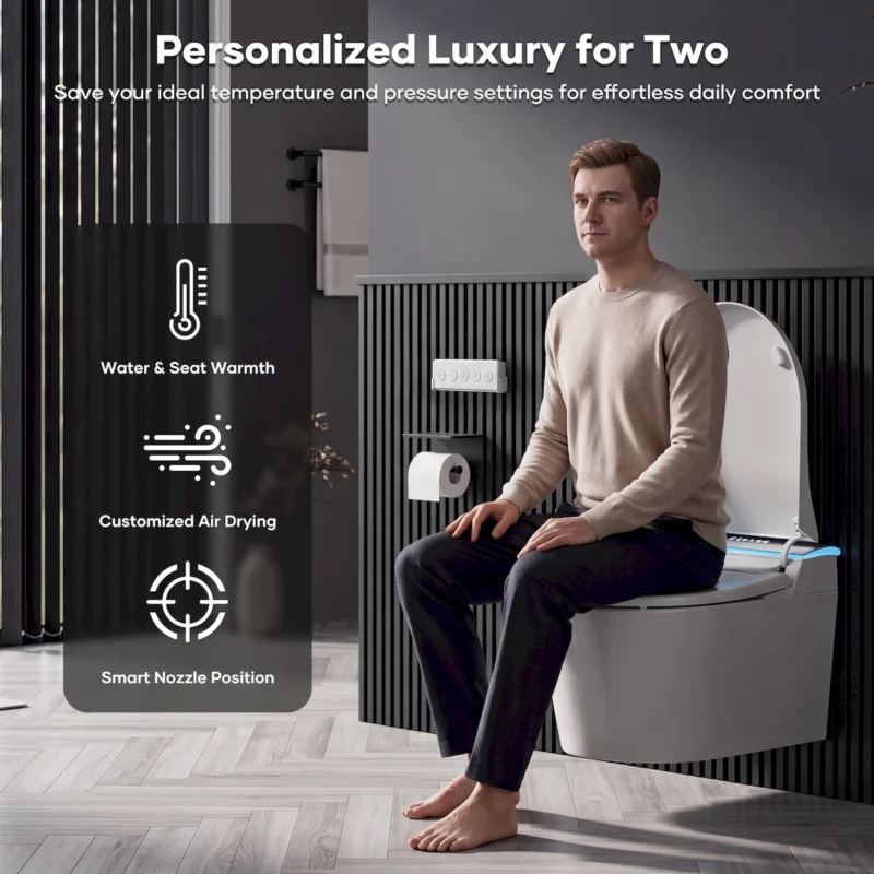 Wall-mounted Smart Toilet, Automatic Lid Opening, No Water Pressure Limitation, Wall Drain, All-in-One Bidet with Aromatherapy Deodorization for Home Use - Image 7