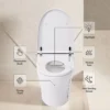 Heated Seat Smart Toilet without Bidet, Upmarket Compact Dual Flush Toilet 1/1.28 GPF, Tank less toilet with Adjustable Temp Heated Seat, Foot sensor Flush, White Night Light, Knob Control,Auto Flush - Image 6