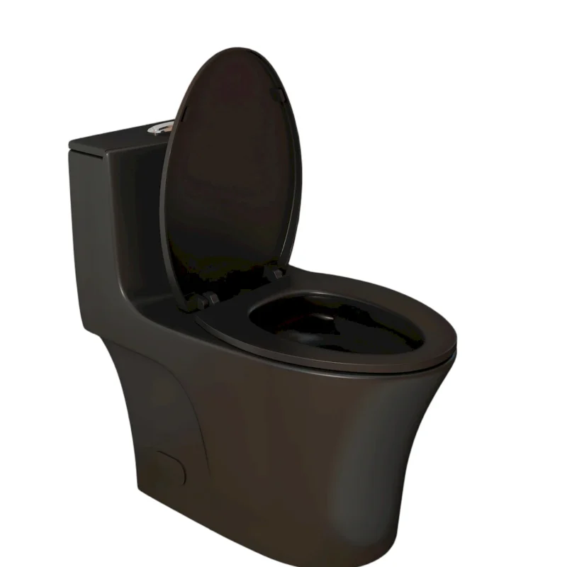 1.28/0.8 GPF Tornado Flush One-Piece Toilet Elongated, Siphonic S-trap 12",Soft Closing Seat, Button on Tank top ,Powerful Dual Flush MAP 1000g, Comfort Chair Seat ADA Height 17", Matte black MB-002 - Image 6