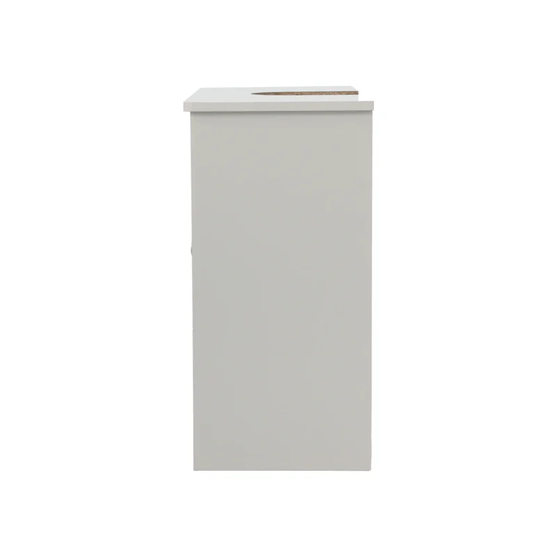Washbasin cabinet without basin, louvered double-door floor-standing bathroom vanity and storage unit, white bathroom floor-standing storage cabinet. - Image 4