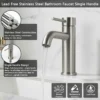 Single Handle Bathroom Faucet Lavatory Faucet Stainless Steel Single Hole-T10, Brushed Nickel - Image 9