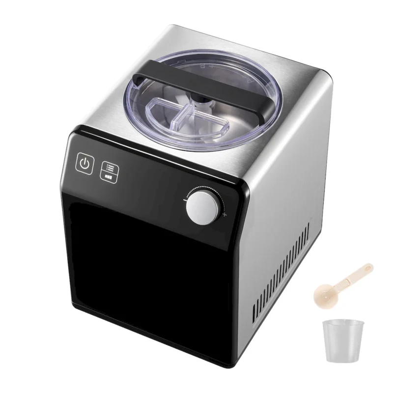 Upright Automatic Ice Cream Maker with Built-in Compressor, 2 Quart No Pre-freezing Fruit Yogurt Machine, Stainless Steel Electric Sorbet Maker, 4 Modes Gelato Maker with Digital Display & Timer - Image 9