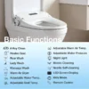 Smart Bidet Toilet Seat with Side Knob Adjustable Heated Seat with Water Temperature and Pressure Adjustment Portable Bidet with Automatic Nozzle Cleaning,Night Light,Only Seat - Image 14