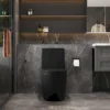 1.1/1.6 GPF Tornado Flush One-Piece Toilet for bathrooms,Siphonic S-trap 12",Elongated Bowl with Soft Close Seat,Powerful Dual Flush MAP 1000g,Comfort Chair Seat ADA Height 17", Matte black 26T01-MB - Image 2