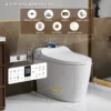 Smart Toilet Bidet Combo with Foot Sensor Open Cover/Seat, Self-Cleaning Nozzle, LED Display, Three Level Heated Seat/Airflow, Night Light, Knob Control, Soft Close, Auto Flush, with Remote Control - Image 2