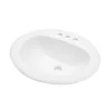 20.3 Inch Drop In Bathroom Sink White Porcelain 20.3x18 inch Ceramic Vitreous Above Counter Vanity Lavatory Sink with 3 Vessel Style Basin - Image 4