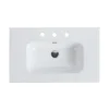BB0930Y331, Integrated white ceramic basin with three predrilled faucet holes, faucet and drain assembly NOT included - Image 4