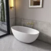 61 inch small size artificial stone solid surface freestanding bathroom bathtub - Image 7