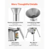 1100W Electric Fruit Apple Crusher, SUS304 Freestanding Crushing Machine, Grinds Whole Apples Up to 3.15" Dia, 164 KG/H Capacity, Cider Press for Apples, Pears, Pineapple, Guava, Carrot, Potato - Image 4