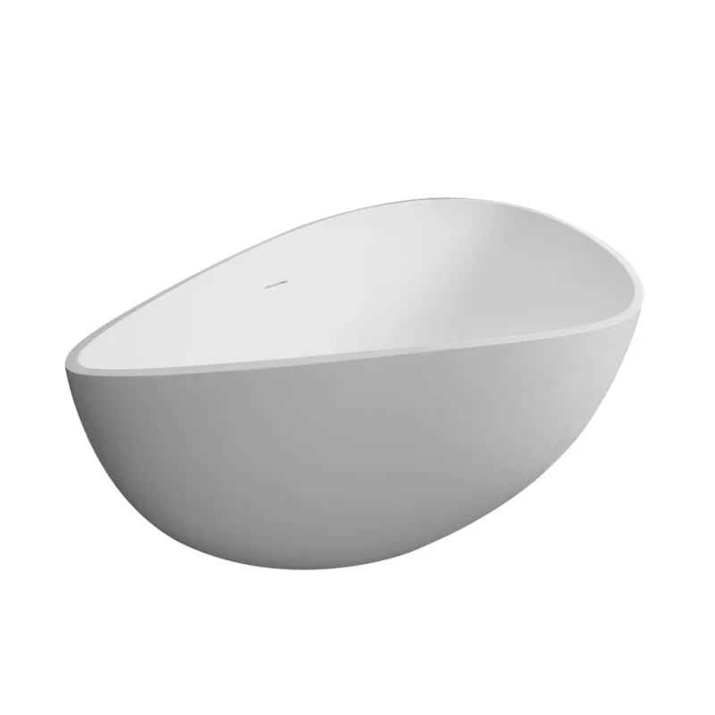 63 inch freestanding solid surface soaking bathtub for bathroom - Image 7