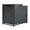 Outdoor Metal Tank Holder Side Table, Matte Black