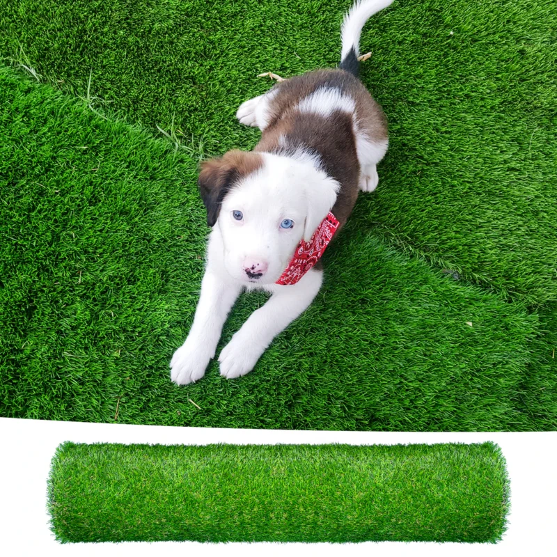 (2Pack)3.3FTx10FT Artificial Grass Realistic Synthetic Thick Fake Faux Grass Rug Astroturf Carpet Landscape for Dogs Indoor Outdoor Garden Lawn Mat, with Drainage Holes  - Image 10