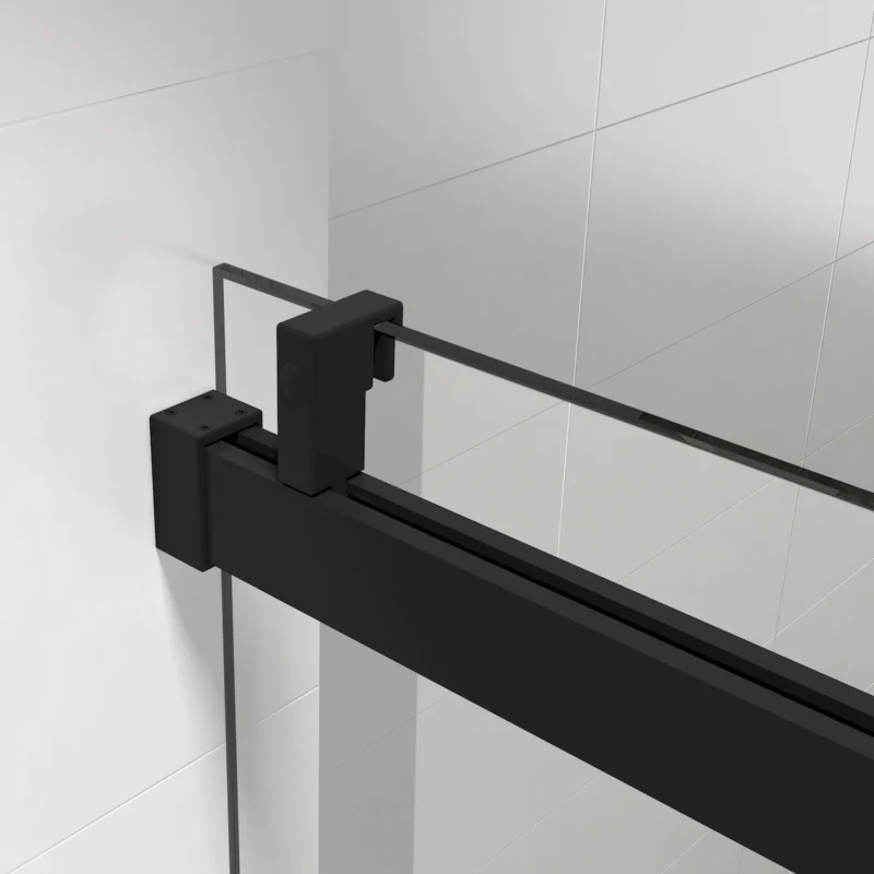 56" - 60" W x 76" H Frameless Soft-closing Single Sliding Shower Door, 3/8" (10mm) Tempered Glass with Easy-cleaning Nano-Coating, Matte Black 22D01-60MB - Image 16