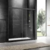 60'' W x 74'' H Door Sliding Frameless Shower Door with 6mm Tempered Glass LYM-02 Mat Black 