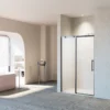 46-48" W * 76" H Frameless Single Sliding Shower Door, Bathroom Sliding Shower Door, 5/16" (8mm) Thick SGCC Tempered Glass Door, Matte Black - Image 11