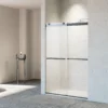 46-48" W * 76" H Frameless Double Sliding Soft-Close Shower Door, Bathroom Sliding Shower Door, 5/16" (8mm) Thick SGCC Tempered Glass Door, Matte Black - Image 11