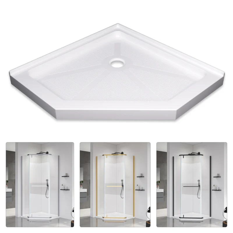 36*36*3.55 INCH Neo-Angle Shower Base For Bathroom Shower Door --White - Image 6