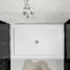 60" x 36" Shower Base,Central Drain Single Threshold Shower Base with Efficient Drainage, Shower Pan with Slip Resistant Textured Surface (Drain Not Included) - Image 8