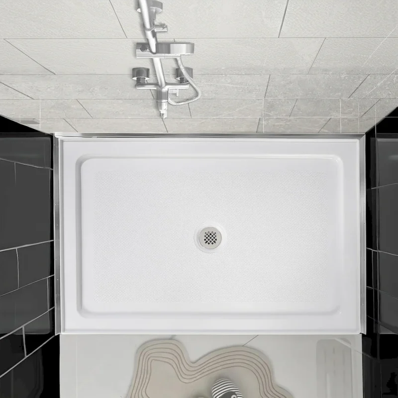 60" x 36" Shower Base,Central Drain Single Threshold Shower Base with Efficient Drainage, Shower Pan with Slip Resistant Textured Surface (Drain Not Included) - Image 8