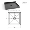 Goodyo 36"x36" Shower Base 3.5" Height Anti-slip Acrylic Center Drain Single Threshold Shower Base in Slate Black - Image 7
