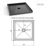 Goodyo 36"x36" Shower Base 3.5" Height Anti-slip Acrylic Center Drain Single Threshold Shower Basin in Black - Image 6