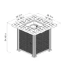 28" Propane Gas Fire Pit Table, 50000 BTU Square Steel Fire Pit for Outside Patio Deck Garden Backyard-Black - Image 13