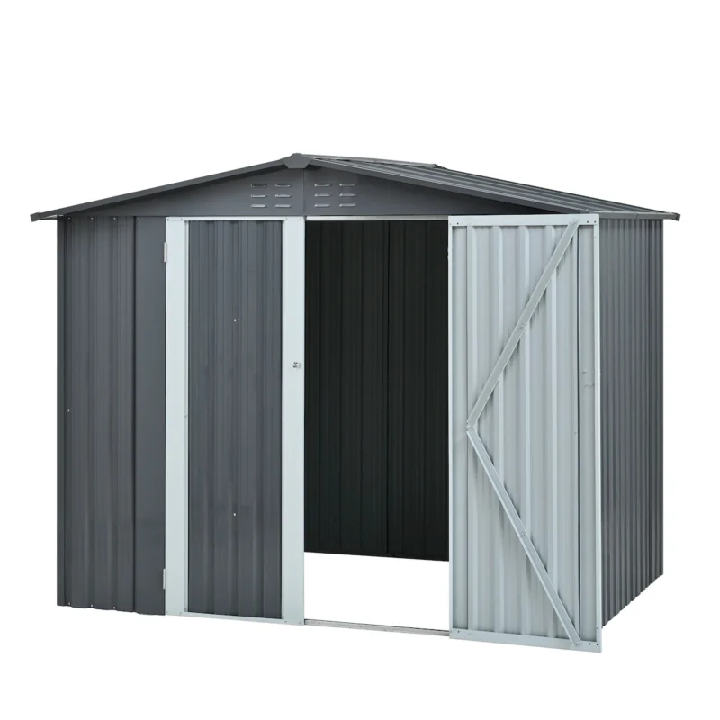 Metal Storage Shed with Double Doors, Heavy-Duty Galvanized Steel Outdoor Garden Shed for Tools, Lawn Equipment, and Yard Storage (72.8"Hx68.9"Dx87.8"W)  - Image 13