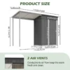 Durable 5x3FT Galvanized Steel Shed & Gazebo Combo, Easy Assembly Lean-To Storage with Open Pergola, All-Weather 2-in-1 Garden Shed for Tool Storage, Patio, Backyard  - Image 15