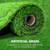 (2Pack)3.3FTx10FT Artificial Grass Realistic Synthetic Thick Fake Faux Grass Rug Astroturf Carpet Landscape for Dogs Indoor Outdoor Garden Lawn Mat, with Drainage Holes  - Image 2