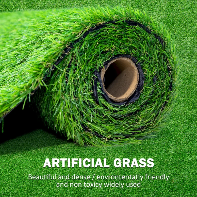 (2Pack)3.3FTx10FT Artificial Grass Realistic Synthetic Thick Fake Faux Grass Rug Astroturf Carpet Landscape for Dogs Indoor Outdoor Garden Lawn Mat, with Drainage Holes  - Image 2