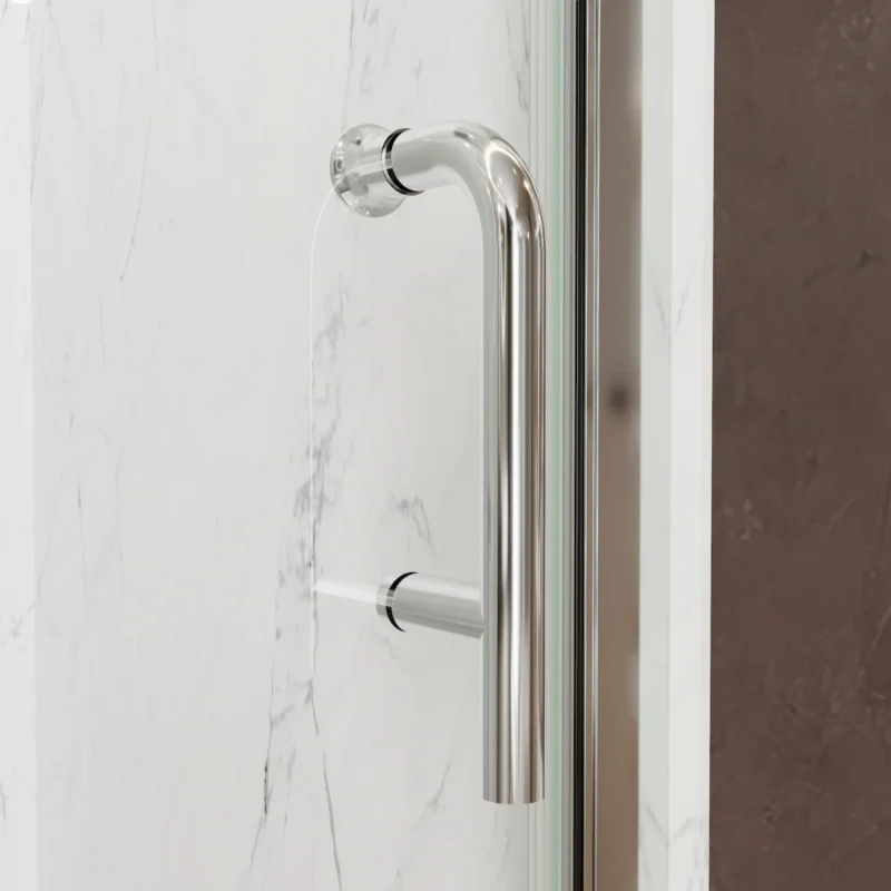 34 In. to 36In. x 72 In Semi-Frameless Pivot Shower Door in Chrome With Clear Glass - Image 9