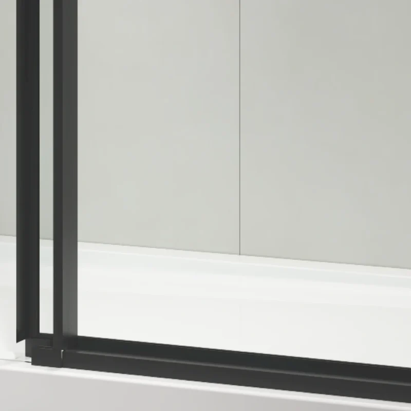 60" W x 76" H Sliding Frameless Shower Door in Matte Black with Clear Glass - Image 6