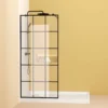 Framed Glass Shower Screen 34" Width x 72"Height with 1/4" 6mm Silk-printing Tempered Glass, Matte black aluminum and support bar, Shower door - Image 10