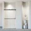 46-48" W * 76" H Frameless Double Sliding Soft-Close Shower Door, Bathroom Sliding Shower Door, 5/16" (8mm) Thick SGCC Tempered Glass Door, Matte Black - Image 2