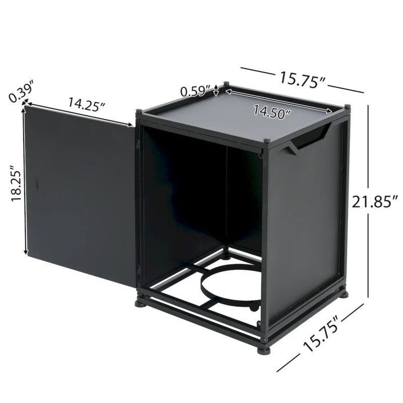 Outdoor Metal Tank Holder Side Table, Matte Black - Image 7